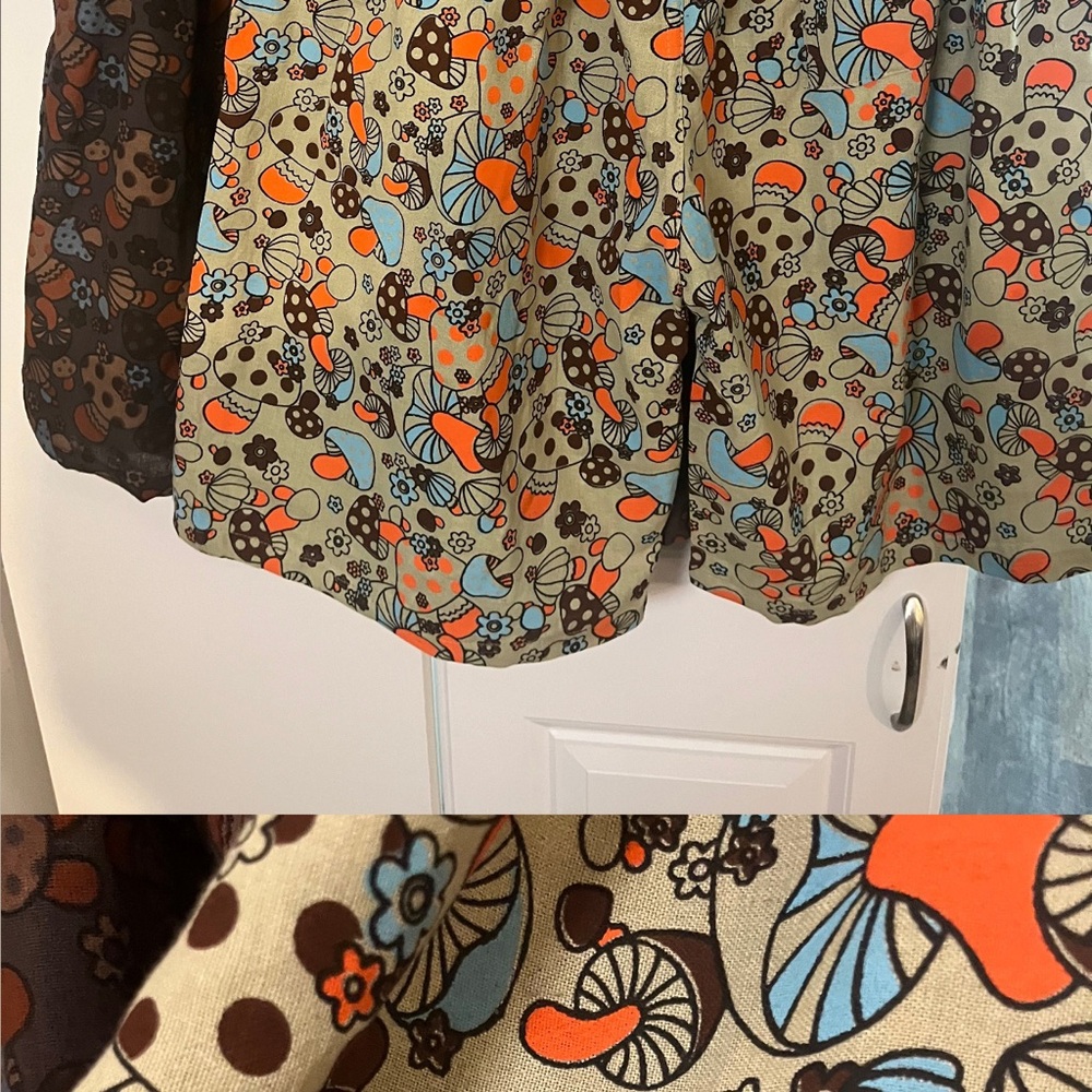 Kathmandu Women's Floral Mushroom Print Bermudas in Tan, Orange & Blue